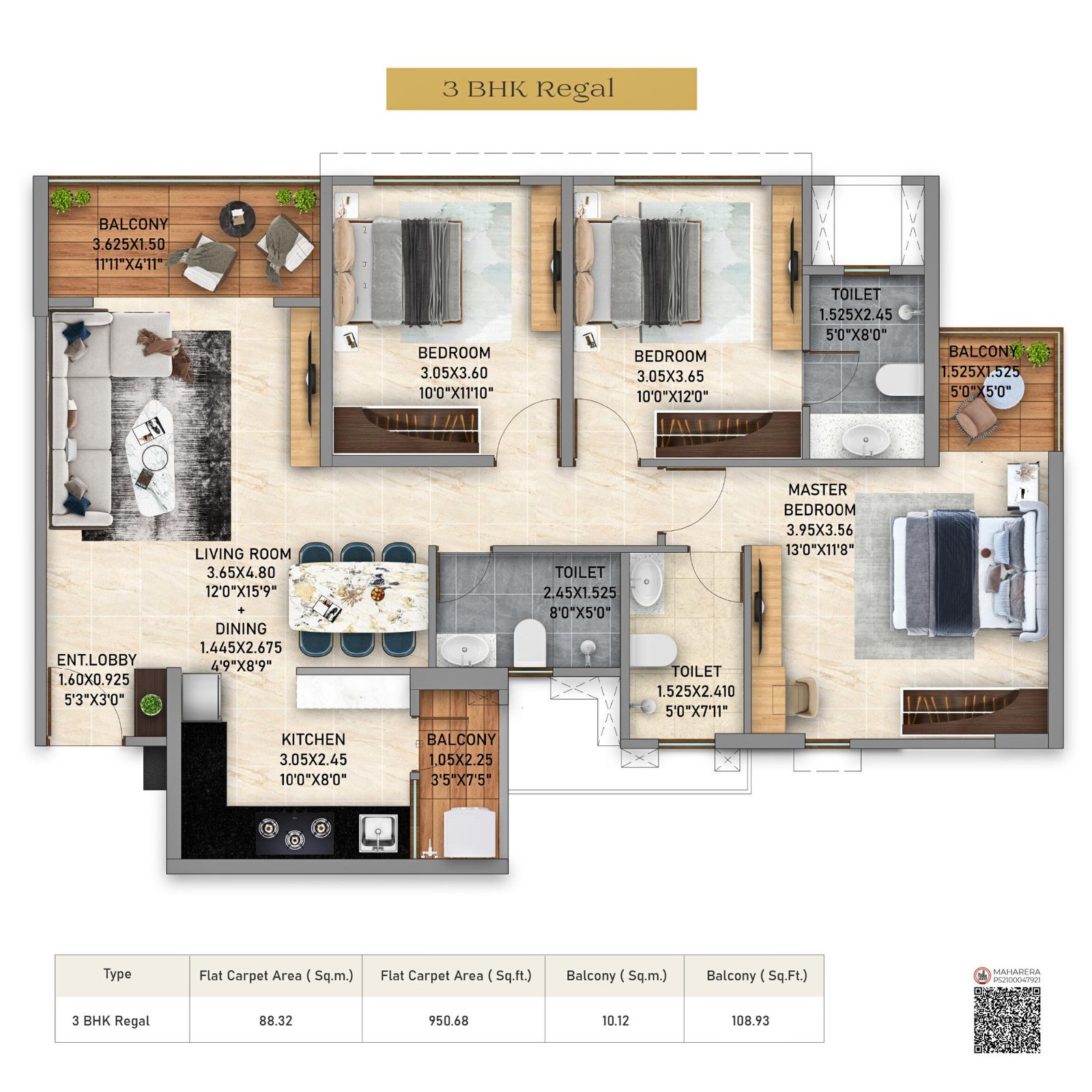 Life-Republic-Township-Floor-Plan-Aros-3-BHK-Regal-950-Sqft